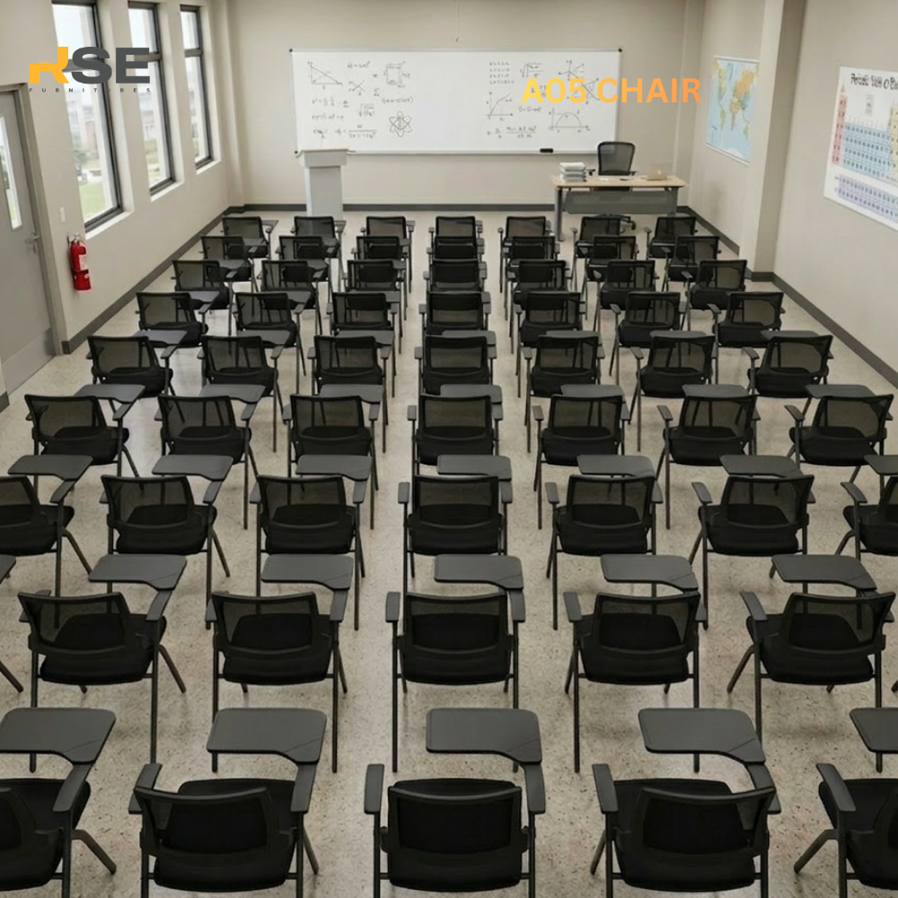 RSE Study Chair A05  with Writing Pad | Ergonomic Student Study Chair with Foldable Desk | Comfortable Classroom, Coaching & Training Chair