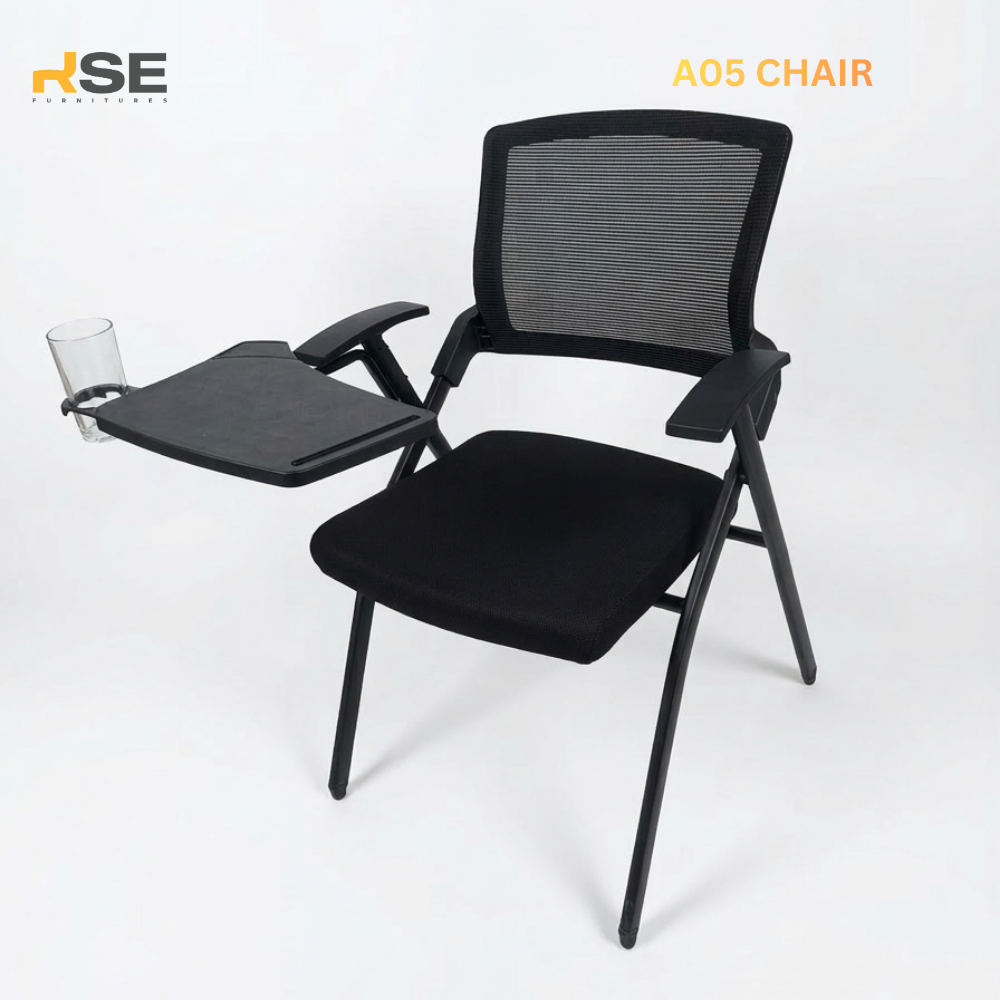 RSE Study Chair A05  with Writing Pad | Ergonomic Student Study Chair with Foldable Desk | Comfortable Classroom, Coaching & Training Chair