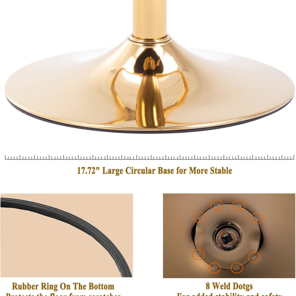 RSE TAWA 1.4M Heavy Duty Metal Base Plate | Premium Gold Finish Disc Base for Bar Stool, Chair & Table Support | Strong Furniture Fitting Accessory