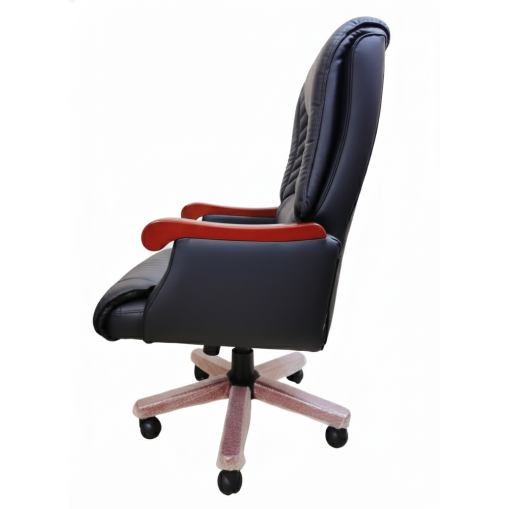 Beeds 7036 Premium Office Recliner Chair with Cushioned High Back, Wooden Armrests & Smooth Reclining Mechanism, Luxury Executive Recliner for Office, Cabin & Home Study