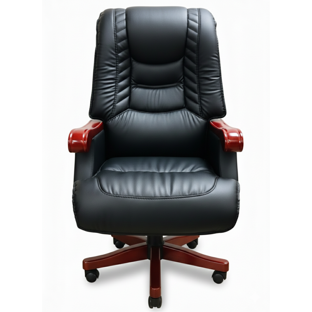 Beeds 7036 Premium Office Recliner Chair with Cushioned High Back, Wooden Armrests & Smooth Reclining Mechanism, Luxury Executive Recliner for Office, Cabin & Home Study