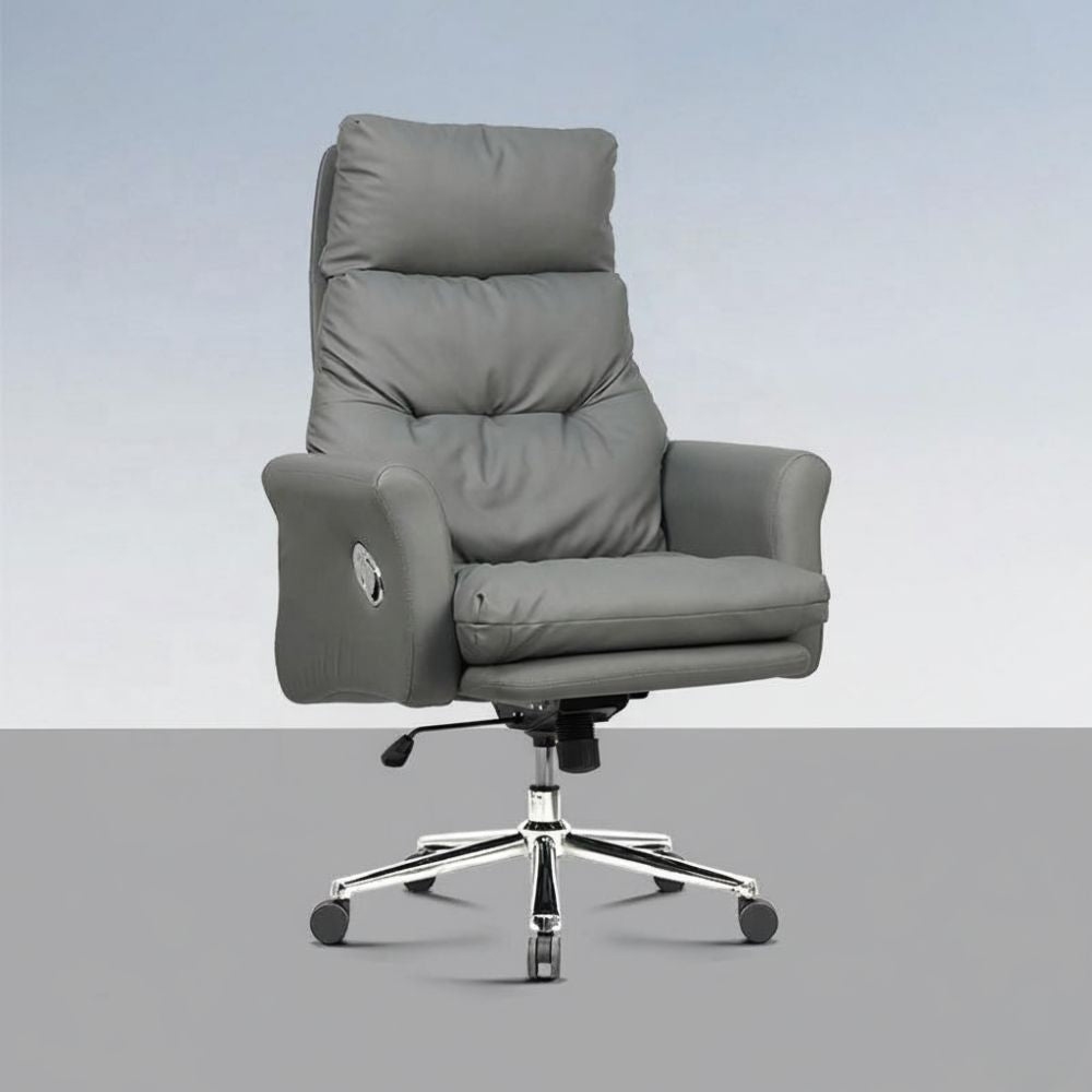 RSE Boss Chair with Reclining Function, High Back Ergonomic Support, and Smooth Wheels – Premium Leather Boss Chair for Office, Conference, and Home Use