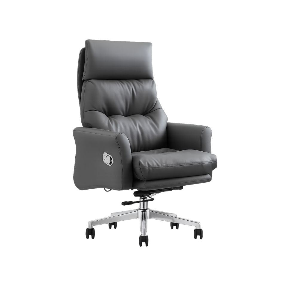 RSE Boss Chair with Reclining Function, High Back Ergonomic Support, and Smooth Wheels – Premium Leather Boss Chair for Office, Conference, and Home Use