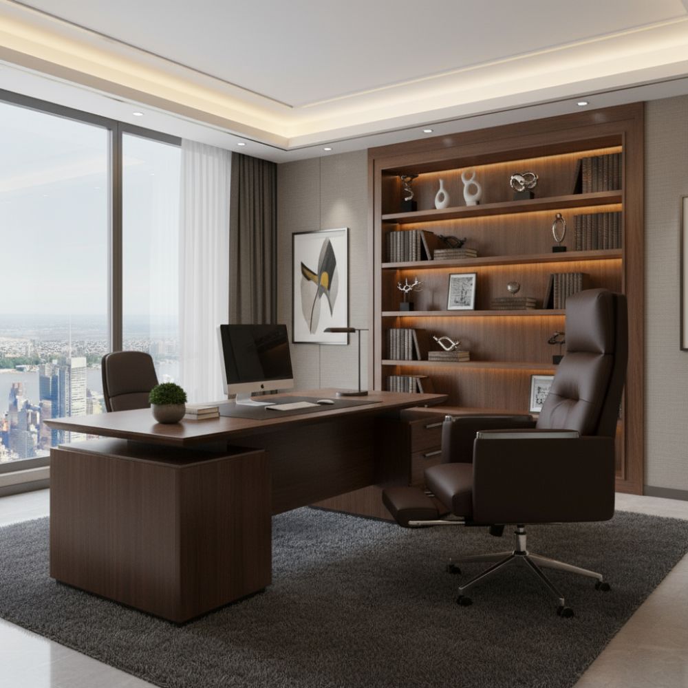 RSE Boss Chair with Recliner, Footrest, and Ergonomic Padding – Comfortable Boss Chair for Office and Home Workspace