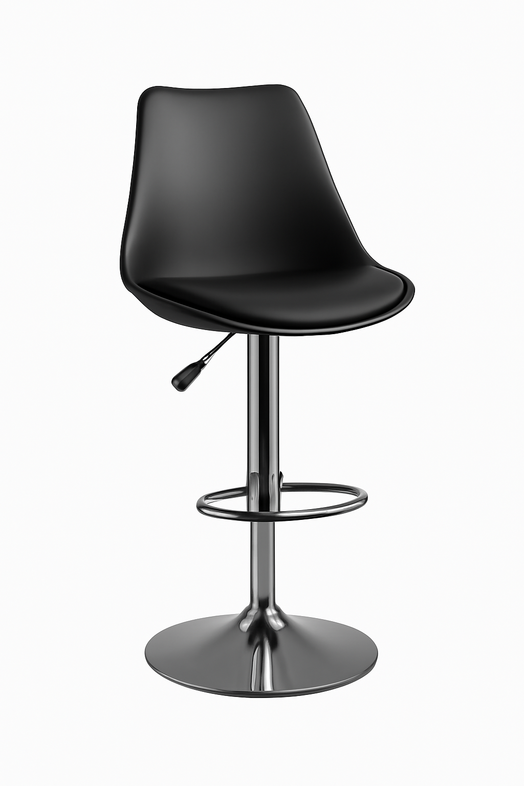 RSE Rapid Bar Stool Adjustable Height with Footrest, Modern Design, Smooth Chrome Base, Comfortable Seat, Perfect for Kitchen, Home, and Commercial Use