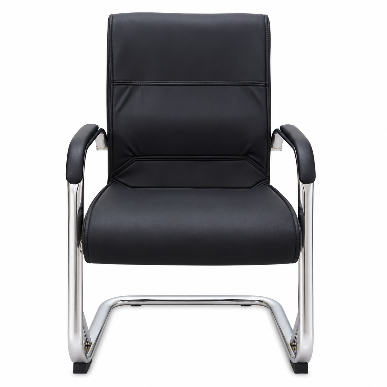 Visitor Chair 845 with High Back Cushioned Design, Padded Armrests, Chrome Cantilever Frame & Comfortable Seat