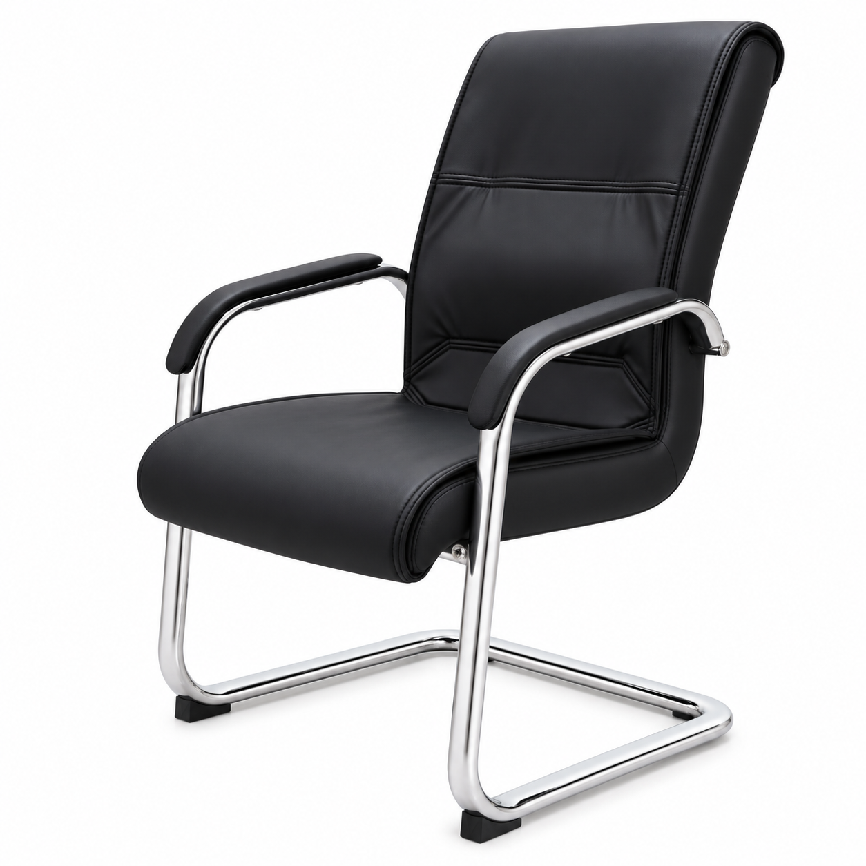 Visitor Chair 845 with High Back Cushioned Design, Padded Armrests, Chrome Cantilever Frame & Comfortable Seat