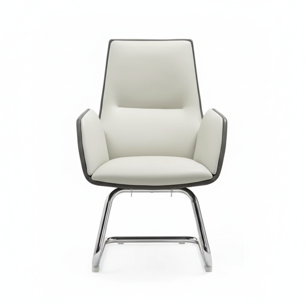 Beeds 1132V Visitor Chair with Cushioned Upholstery, High Back Comfort Design, Chrome Finish Sled Base for Office & Waiting Area