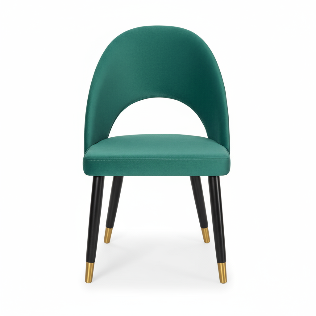 RSE Modern Velvet Dining Chair with Gold-Tipped Legs, Comfortable Cushion, Stylish Upholstery, Durable and Elegant Design