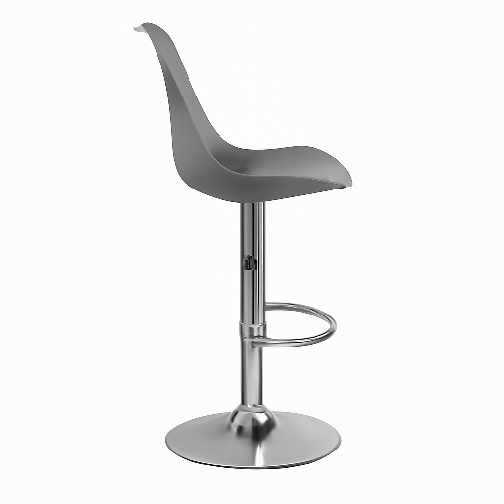 RSE Rapid Bar Stool Adjustable Height with Footrest, Modern Design, Smooth Chrome Base, Comfortable Seat, Perfect for Kitchen, Home, and Commercial Use