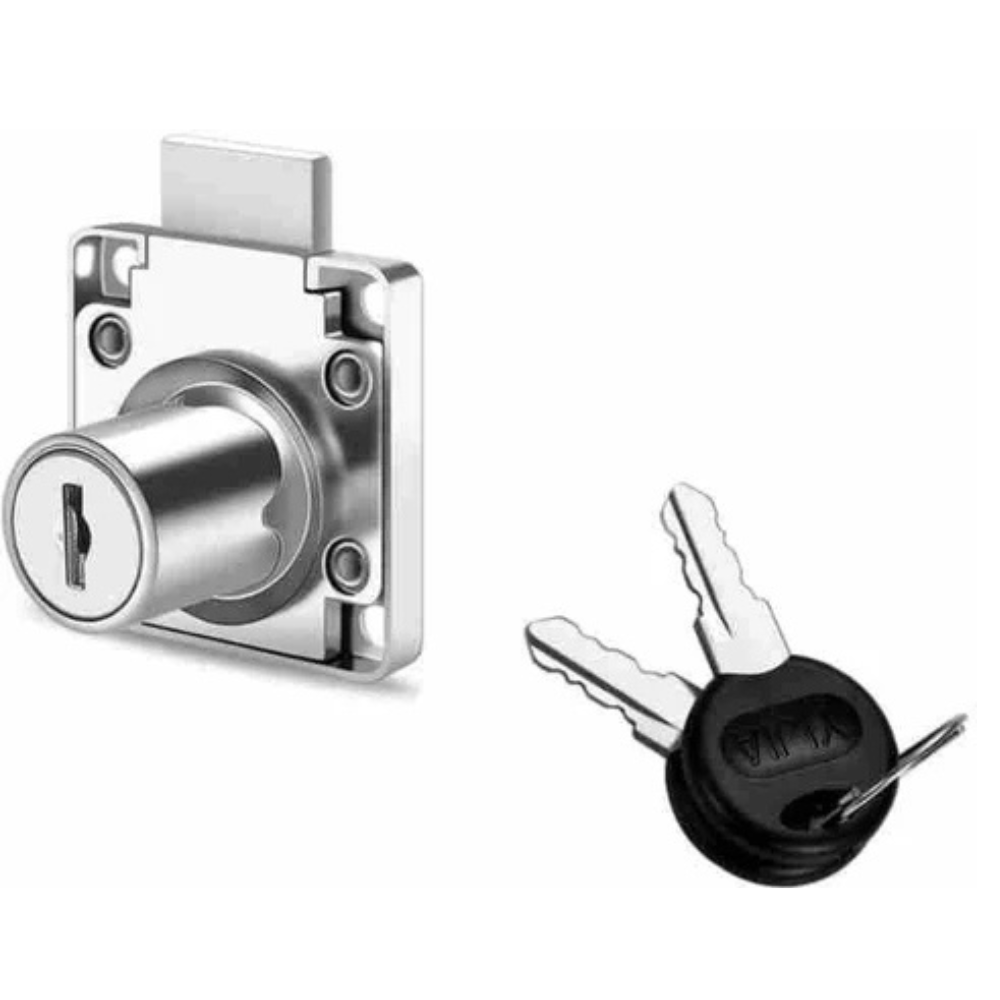 BEEDS Drawer Lock with Keys | Heavy Duty Furniture Lock for Drawer, Cabinet, Cupboard & Wooden Storage Units | High Security Metal Locking System