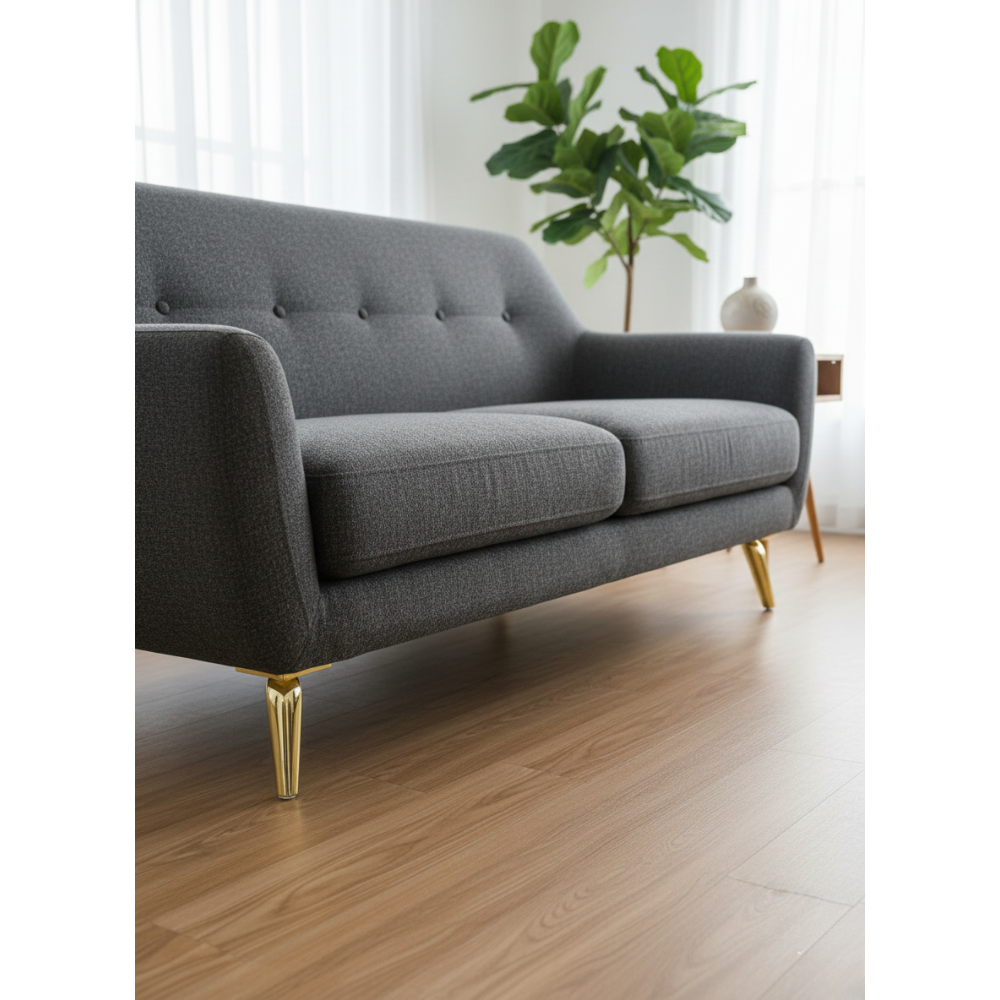 6 Inch Dubai Style Metal Furniture Leg | Premium Gold Finish Decorative Sofa, Chair, Bed & Cabinet Support Leg | Heavy Duty Furniture Hardware Accessory