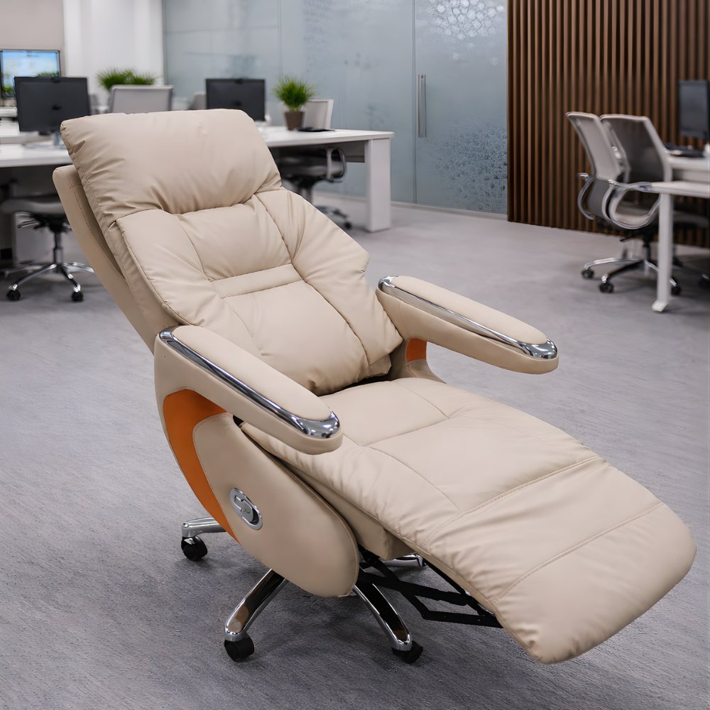 RSE BOSS 09 Premium Executive Recliner Office Chair with Footrest | High Back Luxury Boss Chair | Comfortable Leatherette Office Chair for Office & Home