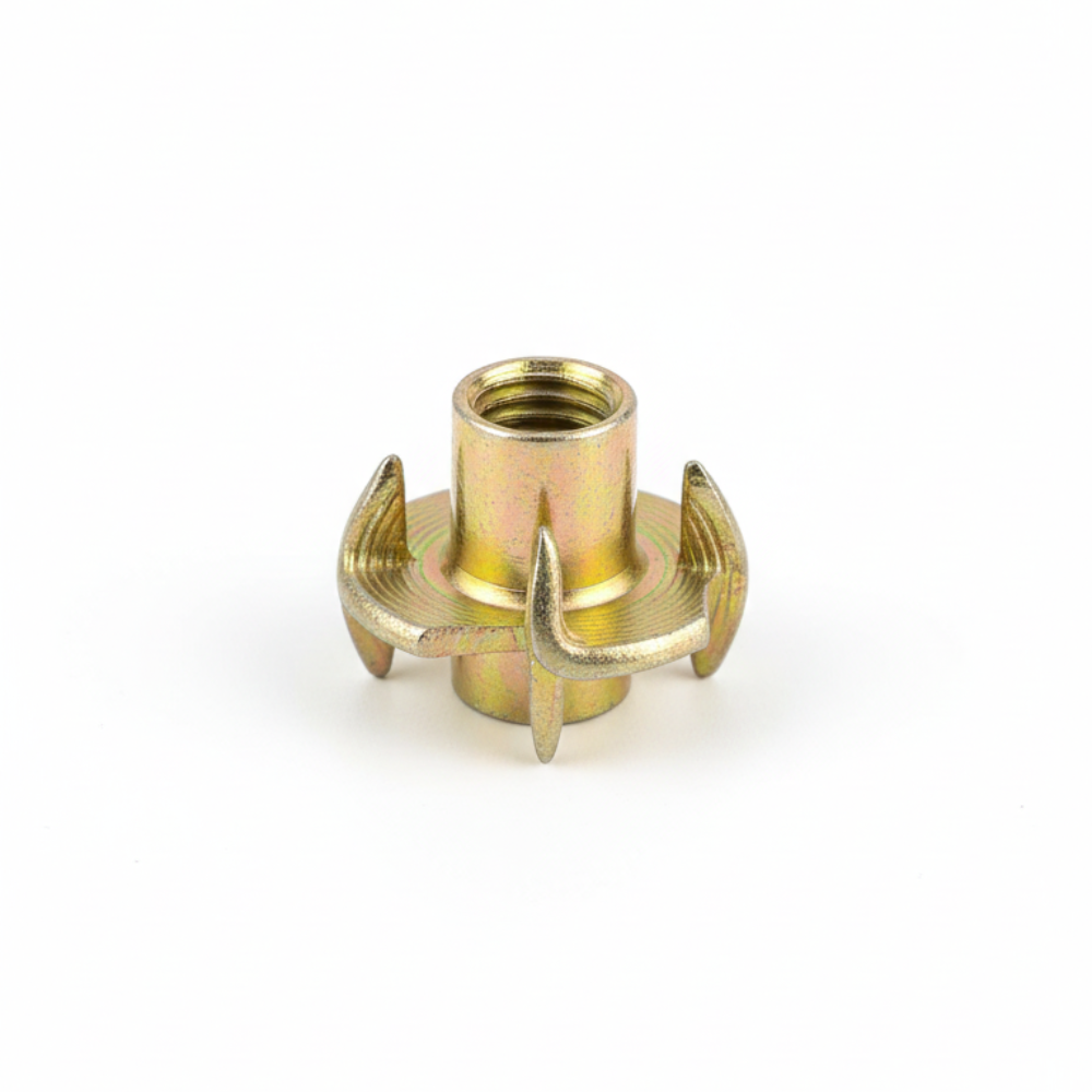 BEEDS  RSE T Nut M6 ( 6×16 mm) | Heavy Duty Zinc Plated Furniture T-Nut Insert for Wood, MDF & Plywood | 5000 PCS
