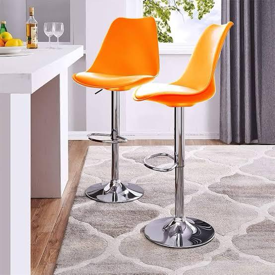 RSE Rapid Bar Stool Adjustable Height with Footrest, Modern Design, Smooth Chrome Base, Comfortable Seat, Perfect for Kitchen, Home, and Commercial Use