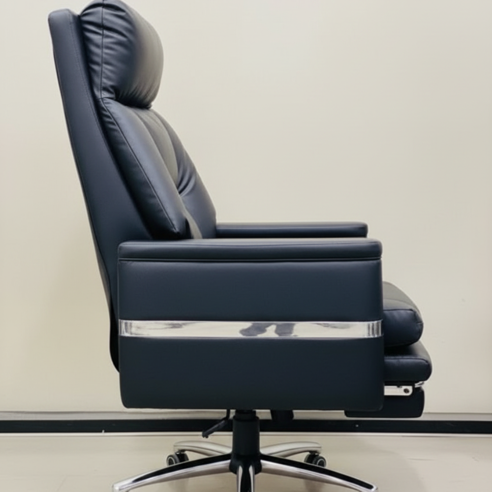 RSE Boss 07 Premium Executive Office Chair with High Back, Cushioned Armrests, Reclining Mechanism & Smooth Castor Wheels – Luxury Leatherette Boss Chair for Office & Home