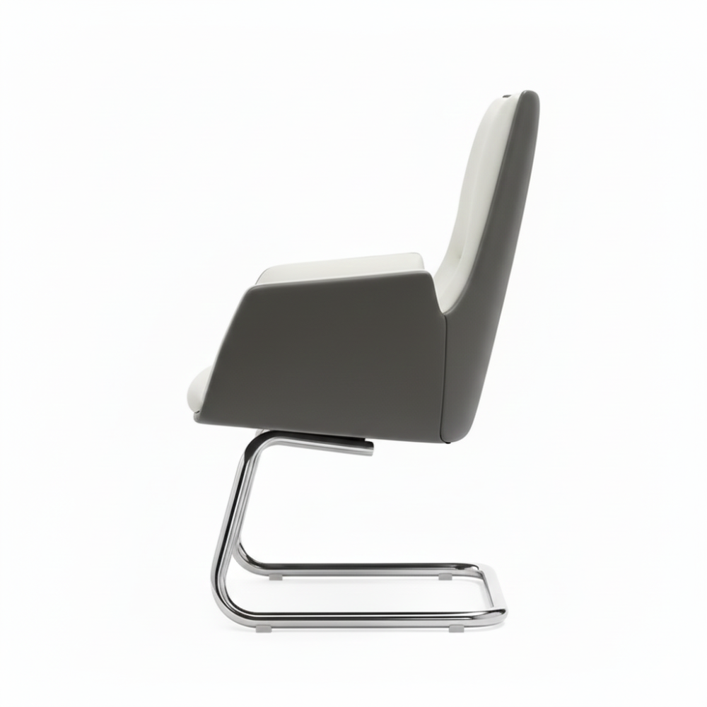 Beeds 1132V Visitor Chair with Cushioned Upholstery, High Back Comfort Design, Chrome Finish Sled Base for Office & Waiting Area