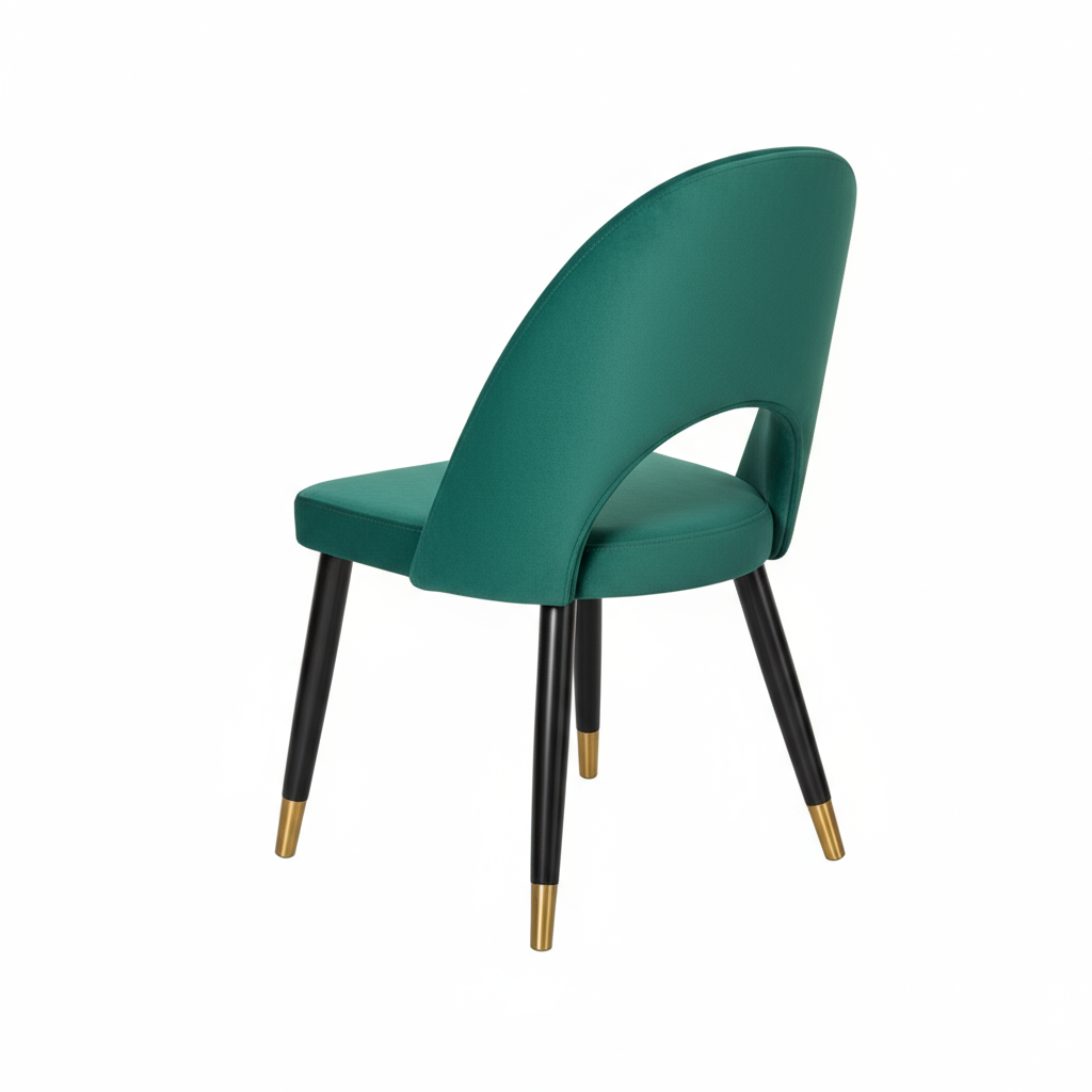 RSE Modern Velvet Dining Chair with Gold-Tipped Legs, Comfortable Cushion, Stylish Upholstery, Durable and Elegant Design