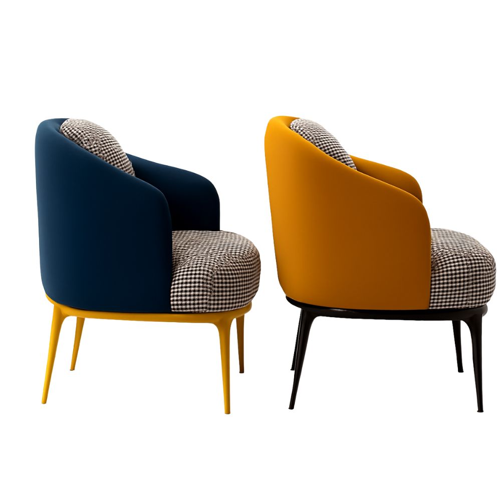 Beeds Bedroom Accent Chair with Houndstooth Upholstery, Modern Armchair, Comfortable Seating for Living Room & Bedroom, Sturdy Designer Legs