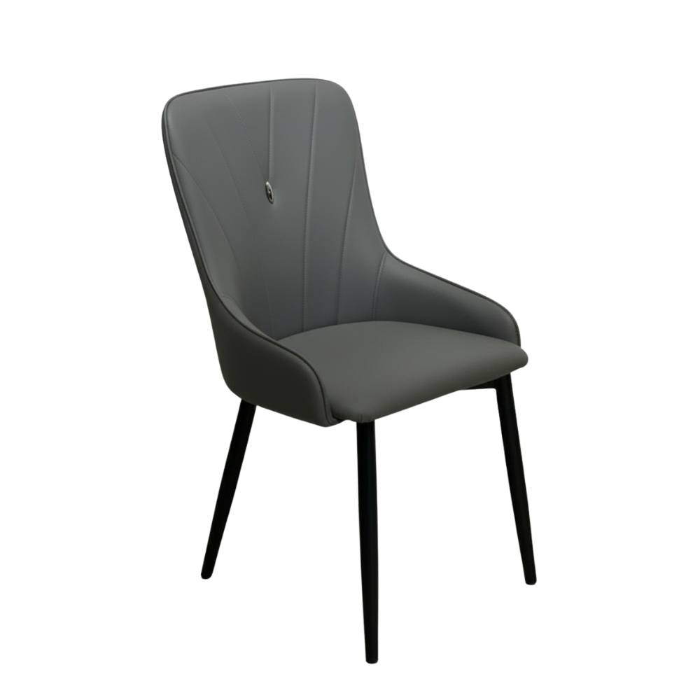 BEEDS  Dining Chair 505 | Luxury Upholstered Dining Chair in Coffee Grey | Modern Comfort Chair for Dining Room, Restaurant, Hotel & Café Seating