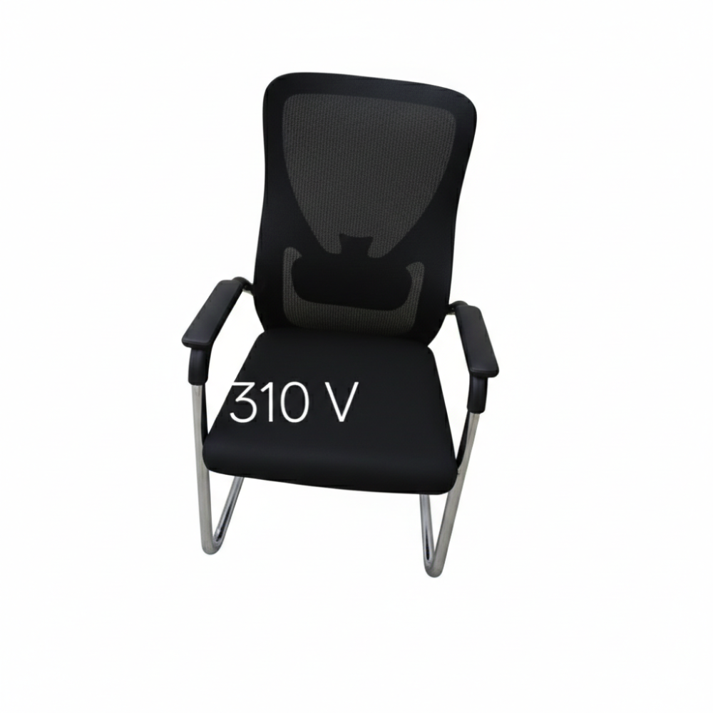 Visitor Chair 310V Ergonomic Office Visitor Chair with Breathable Mesh Back & Cushioned Seat | Strong Metal Frame, Fixed Armrests | Ideal for Reception & Conference Areas