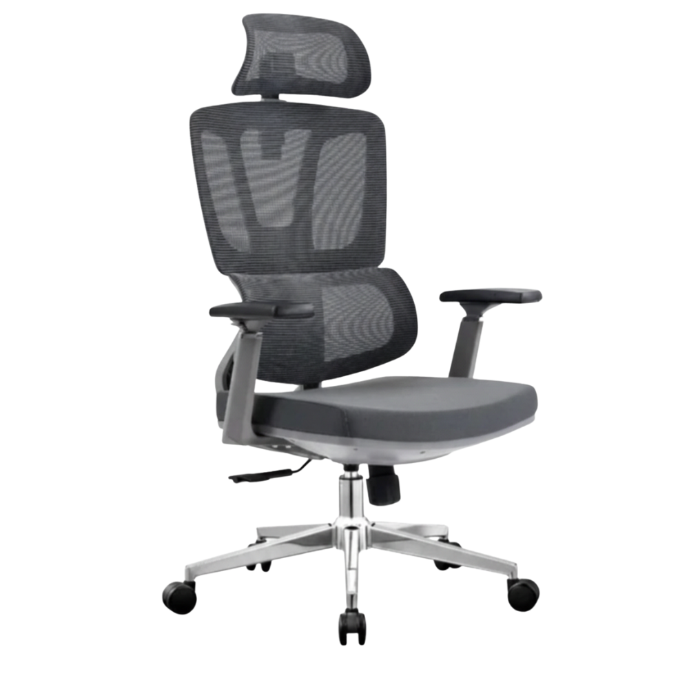 BEEDS 121B High Back Mesh Revolving Office Chair with Adjustable Height, Cushioned Seat, Fixed Armrests & Chrome Base
