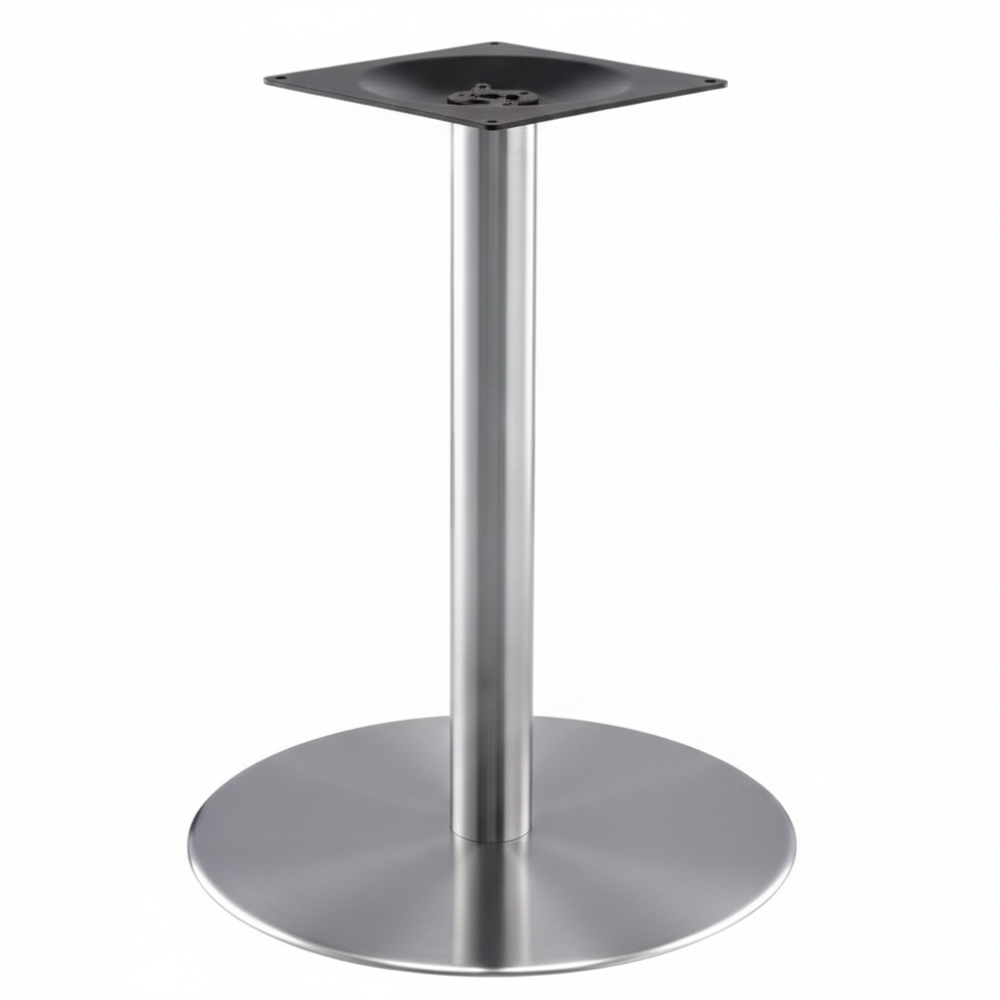 RSE Round Stainless Steel Table Base | Single Pillar Pedestal Support for Cafeteria, Bar & Restaurant Tables | Heavy-Duty SS Base