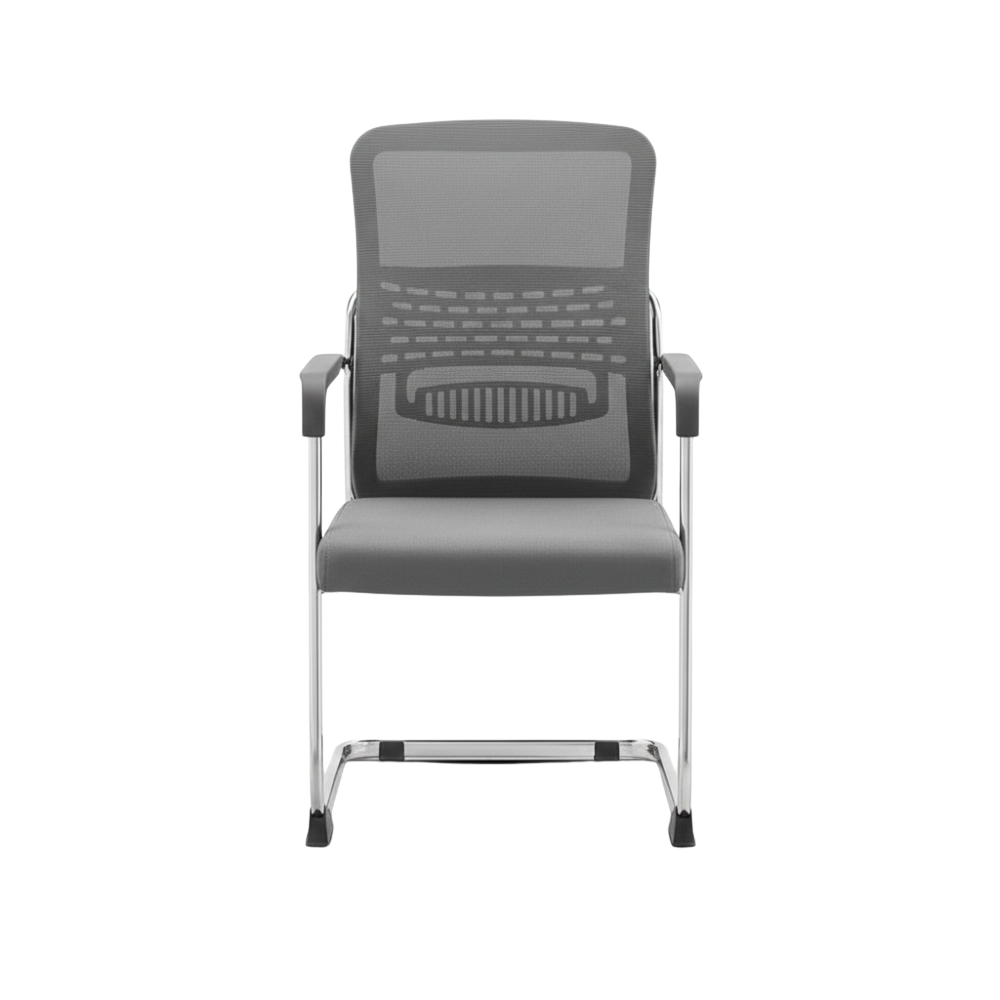BEEDS Visitor Chair 909V Mesh Office Chair with Chrome Sled Base | Ergonomic Visitor Chair with Breathable Mesh Back & Cushioned Seat for Reception & Waiting Area