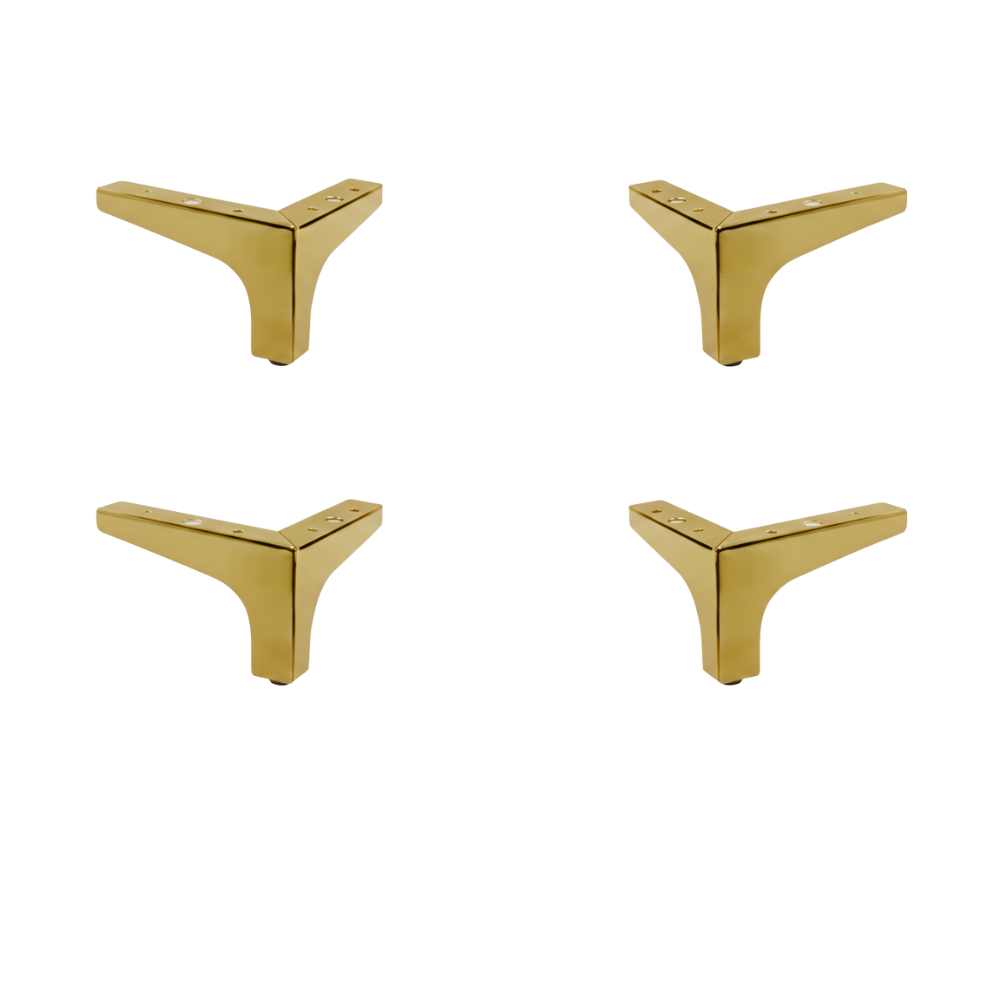 BEEDS Golden T Furniture Leg 4 Inch (10 CM) | Heavy Duty Metal Sofa & Cabinet Leg | Premium Gold Finish | Ideal for Sofa, Bed, Cabinet & Table