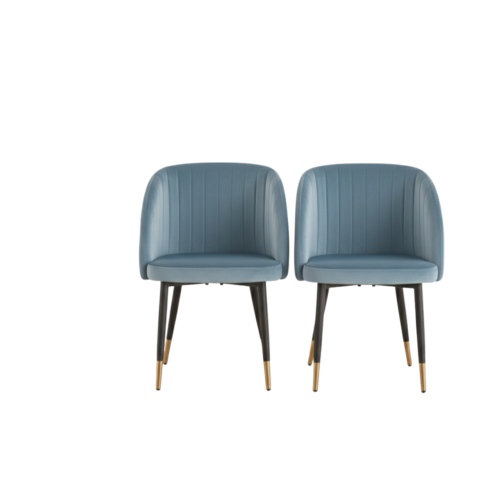 Beeds Cafe Chair Premium Upholstered Dining Chair with BLACK Metal Legs for Cafe Restaurant Home Seating Use