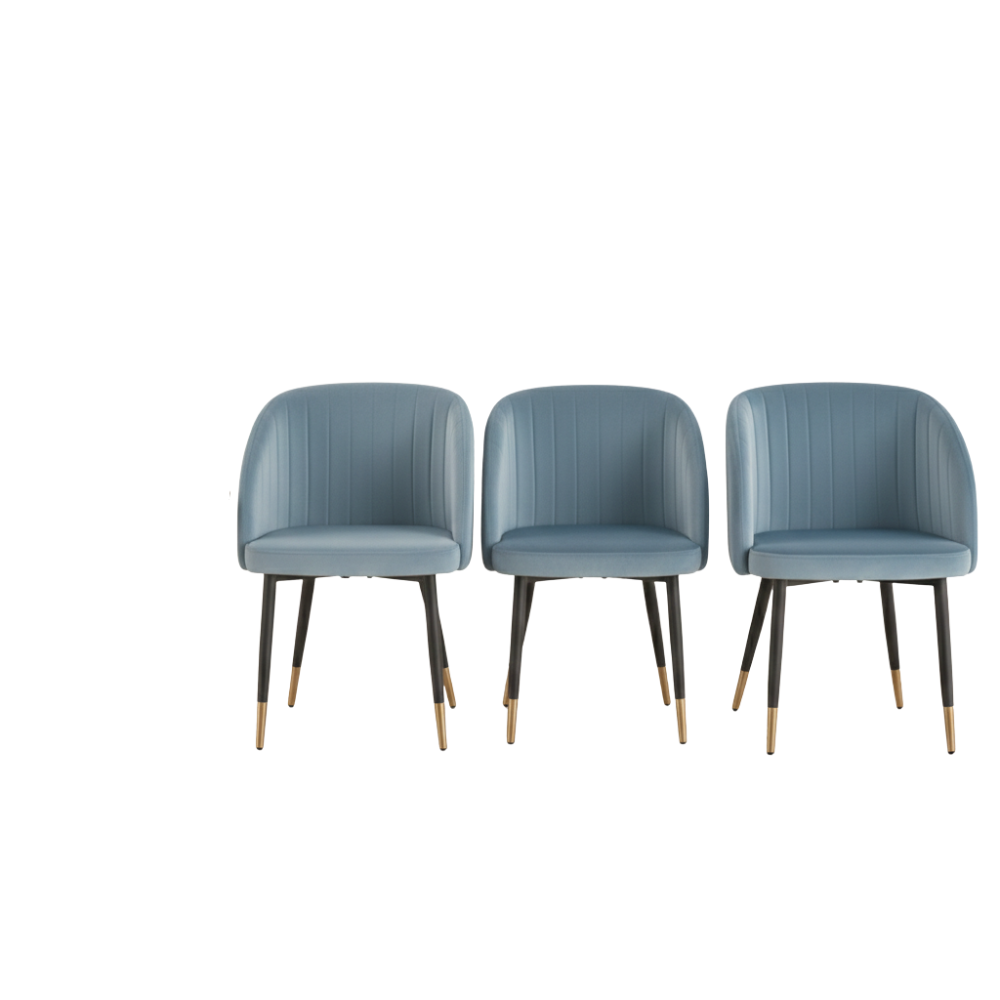 Beeds Cafe Chair Premium Upholstered Dining Chair with BLACK Metal Legs for Cafe Restaurant Home Seating Use