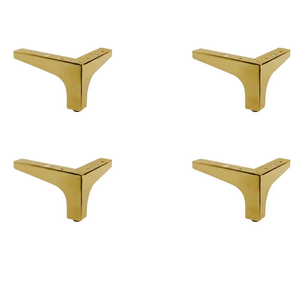 BEEDS Golden T Furniture Leg 4 Inch (10 CM) | Heavy Duty Metal Sofa & Cabinet Leg | Premium Gold Finish | Ideal for Sofa, Bed, Cabinet & Table
