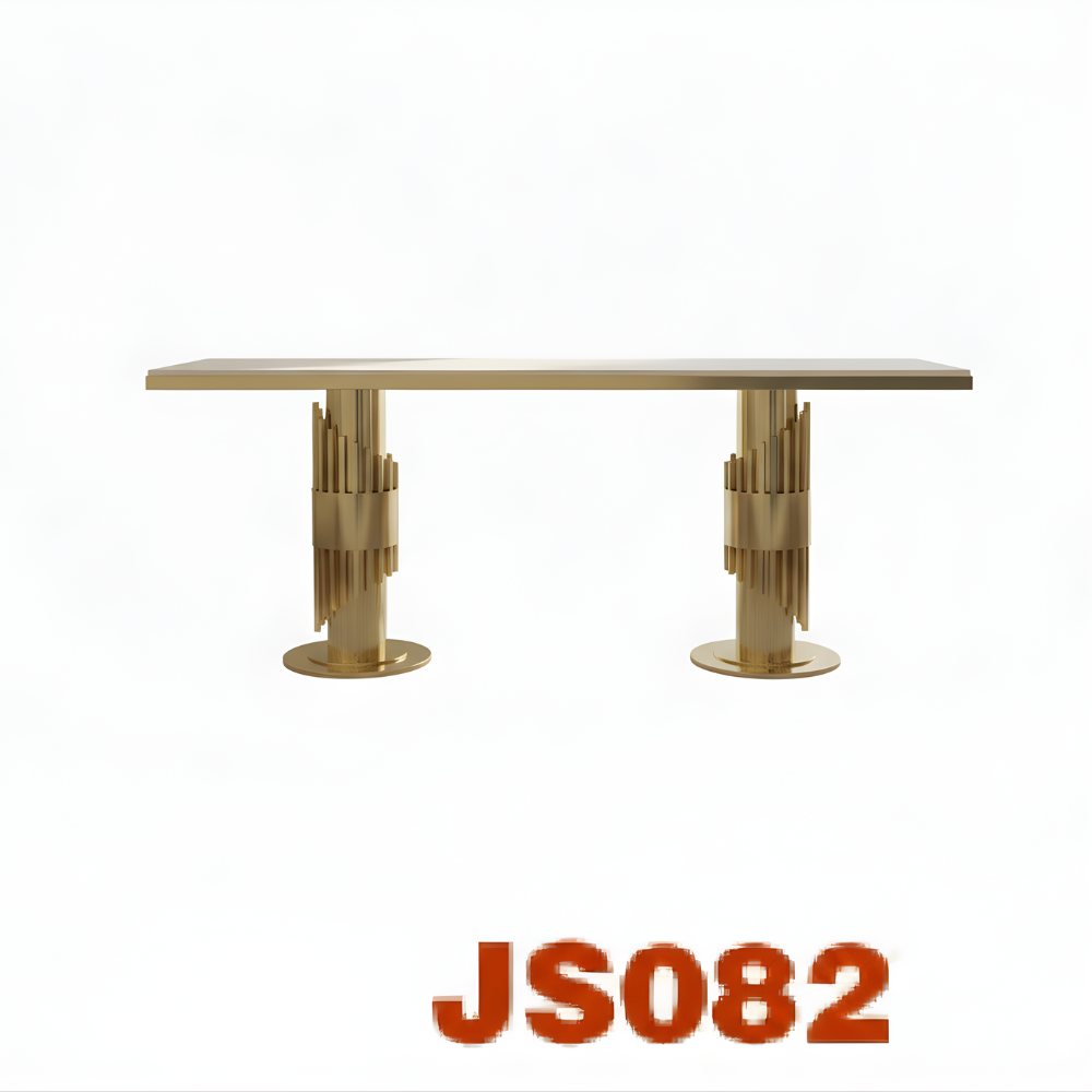 BEEDS JS 082 Dual Golden Table Base with Premium Gold Finish, Heavy Metal Construction for Dining, Café & Restaurant Tables