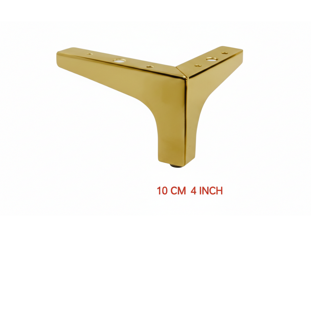 BEEDS Golden T Furniture Leg 4 Inch (10 CM) | Heavy Duty Metal Sofa & Cabinet Leg | Premium Gold Finish | Ideal for Sofa, Bed, Cabinet & Table