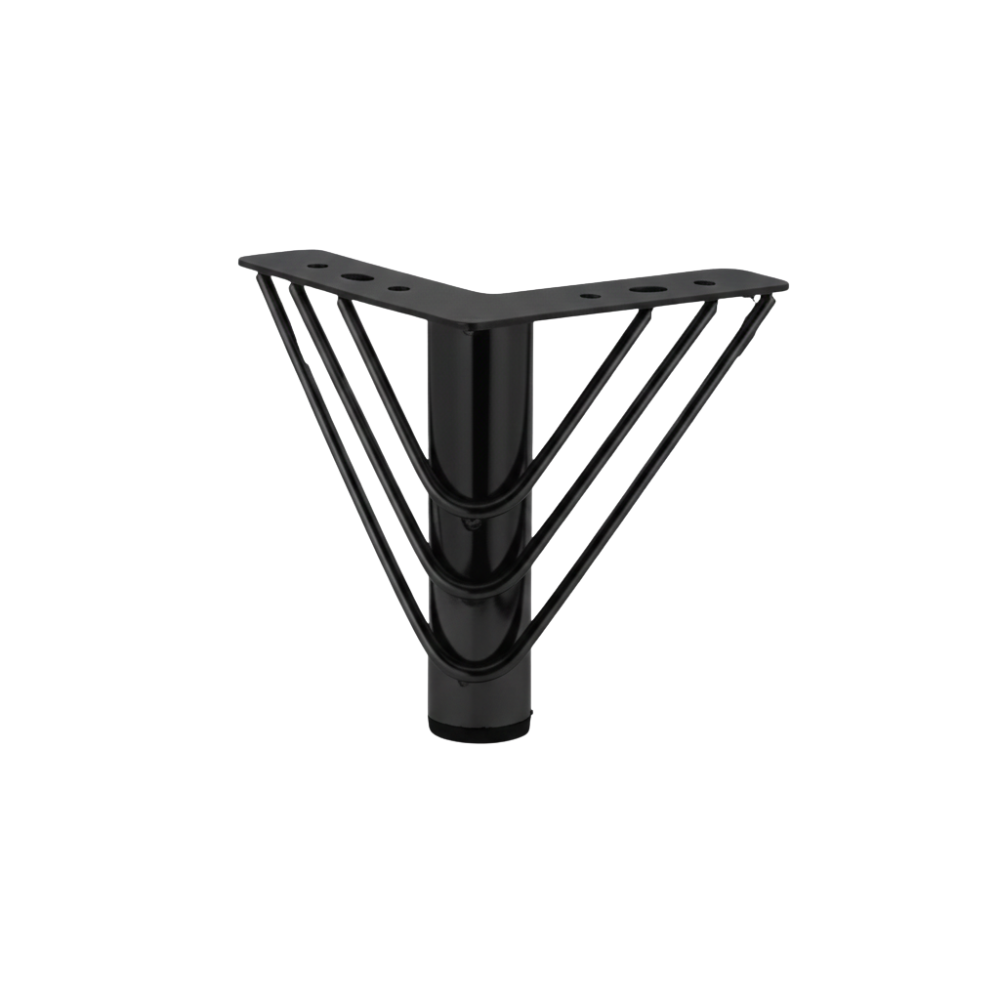 BEEDS 4 Inch Black Wire Furniture Leg | Heavy Duty Metal Hairpin Style Leg | Powder Coated Finish | Ideal for Sofa, Table, Cabinet & Bed