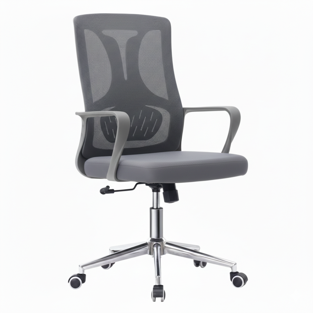 Beeds Revolving Chair 316 Ergonomic Mesh Office Chair with Breathable Back, Cushioned Seat & Smooth Castors