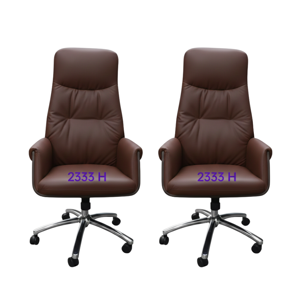 2333H High Back Executive Revolving Chair with Premium Cushioned Upholstery, Adjustable Height & Chrome Base for Office Use