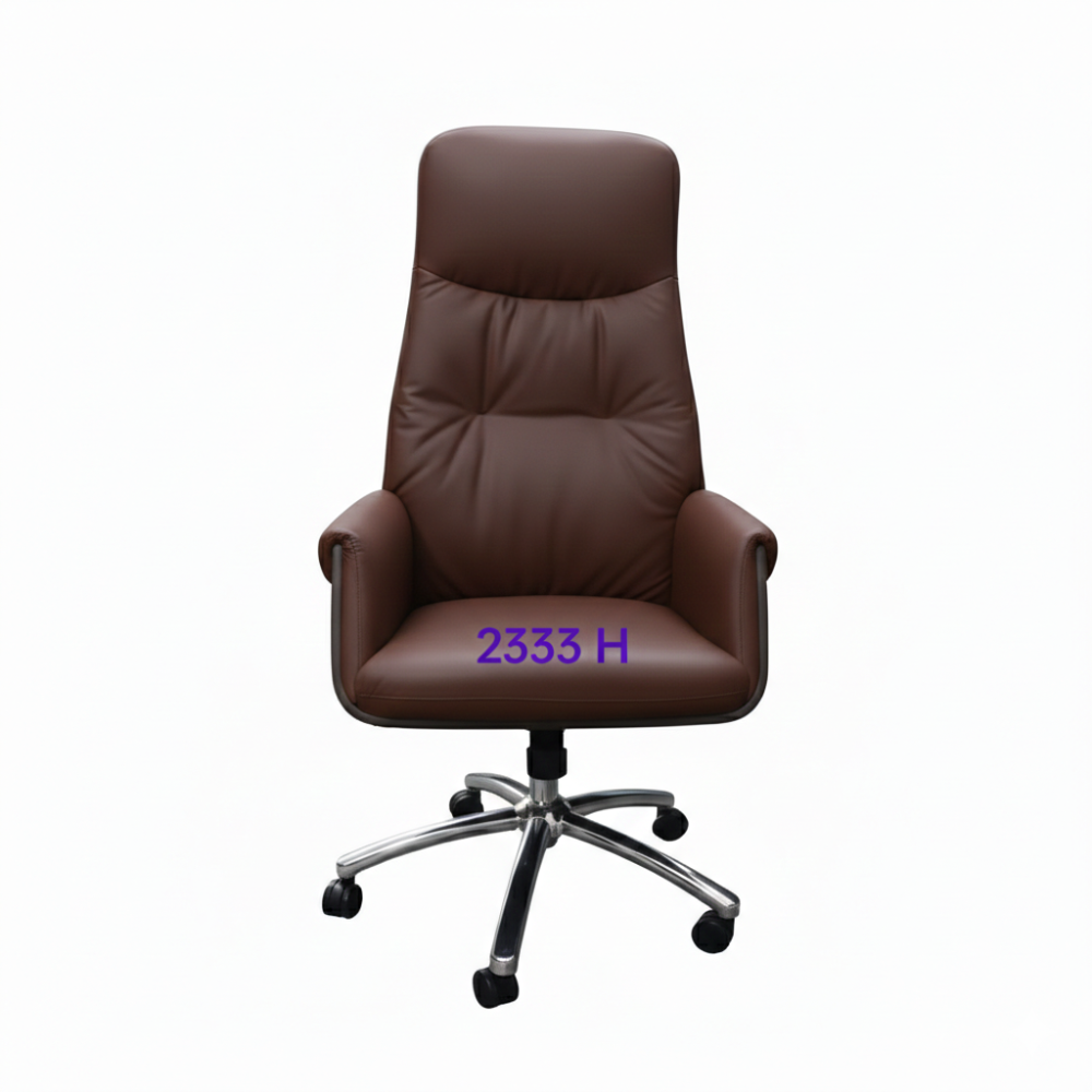 2333H High Back Executive Revolving Chair with Premium Cushioned Upholstery, Adjustable Height & Chrome Base for Office Use