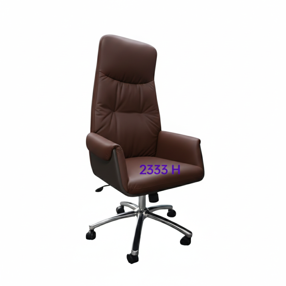 2333H High Back Executive Revolving Chair with Premium Cushioned Upholstery, Adjustable Height & Chrome Base for Office Use