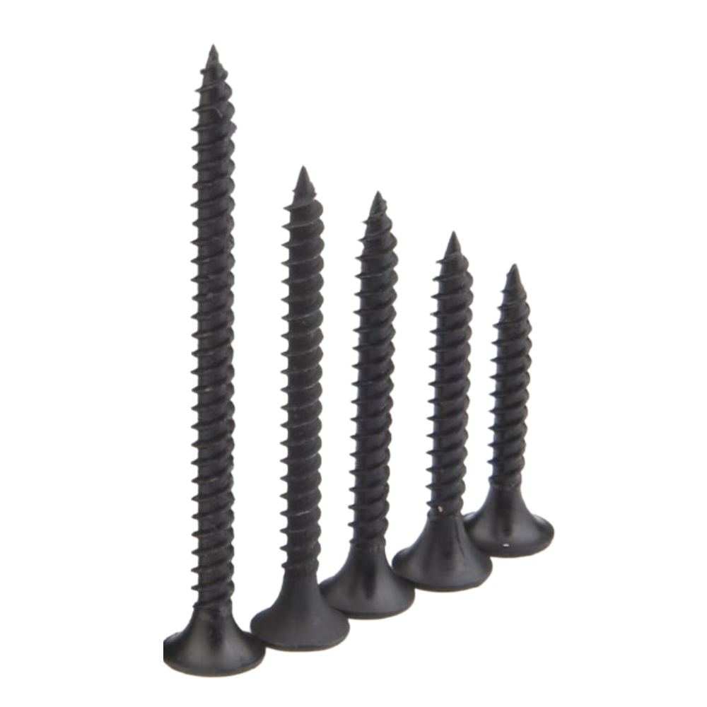 BEEDS Heavy-Duty Black Phosphate Drywall Screws 7 no. Coarse Thread, Bugle Head, Self-Tapping Fasteners for Gypsum Board & Wood | 1 KG