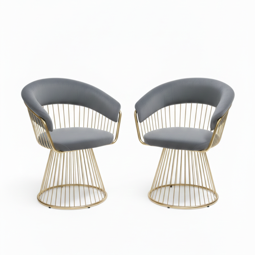 RSE D10 Designer Lounge Chair | Premium Upholstered Seating | Gold Finish Metal Frame | Luxury Accent Chair