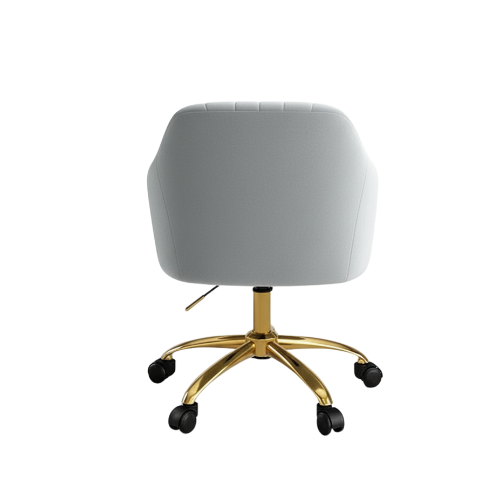 RSE Velvet Swivel Cafe Chair with Gold Base, Ergonomic Armrest, Modern Rolling Accent for Office, Study, Dining or Cafe