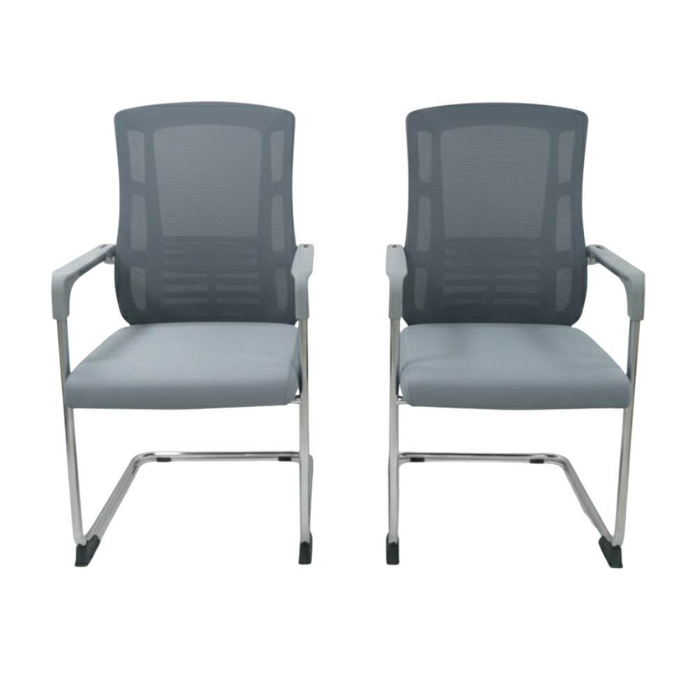 Beeds 4003V Visitor Chair with Mesh Back & Cushioned Seat | Chrome Sled Base Office Guest Chair | Comfortable Waiting Room & Conference Chair