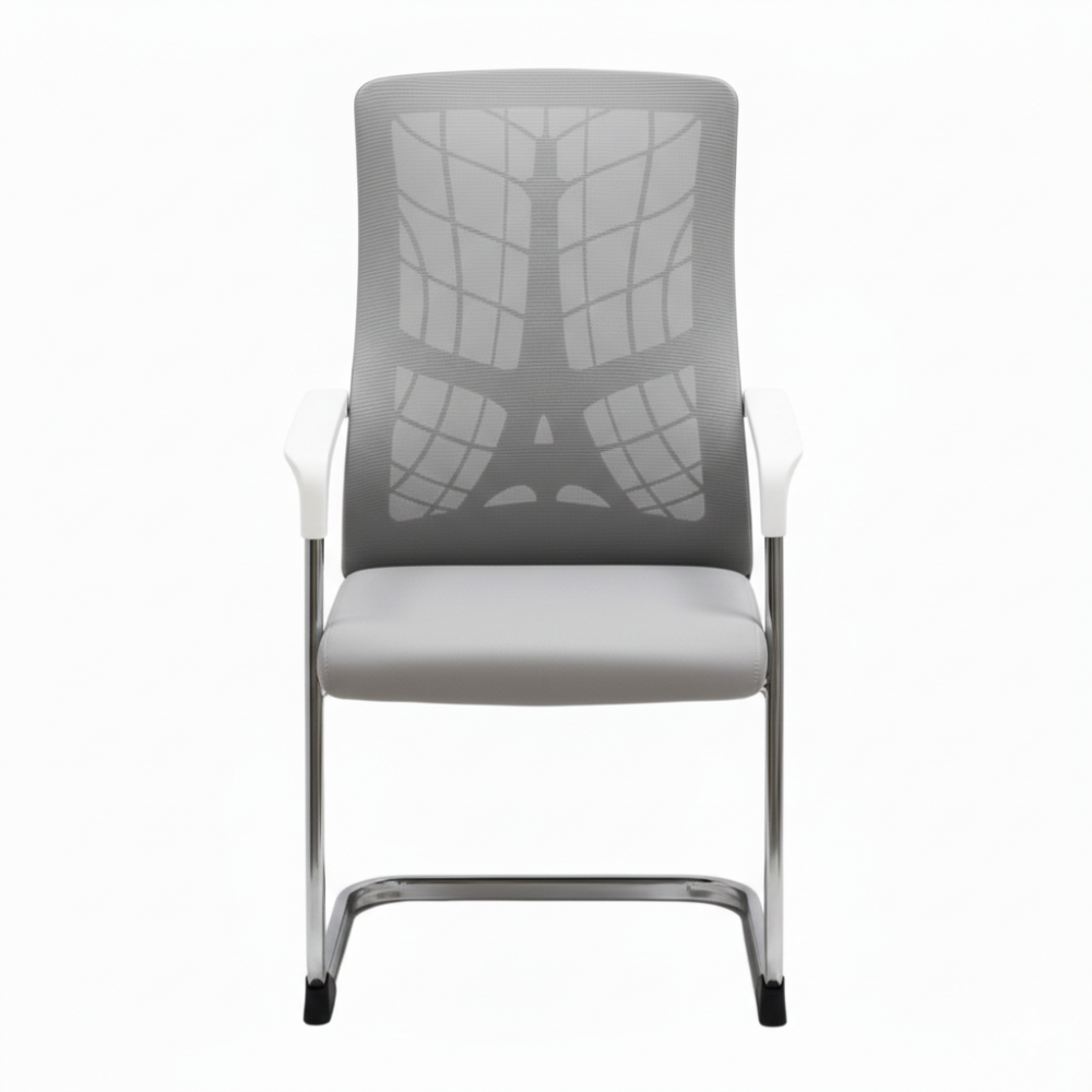 RSE Black Mesh Visitor Chair – Ergonomic Back Support, Padded Seat, Armrests, Chrome Cantilever Frame for Office, Conference & Waiting Area