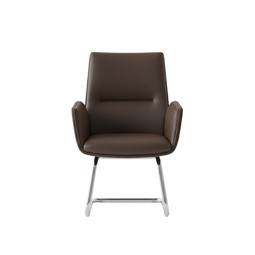 Beeds 1132V Visitor Chair with Cushioned Upholstery, High Back Comfort Design, Chrome Finish Sled Base for Office & Waiting Area