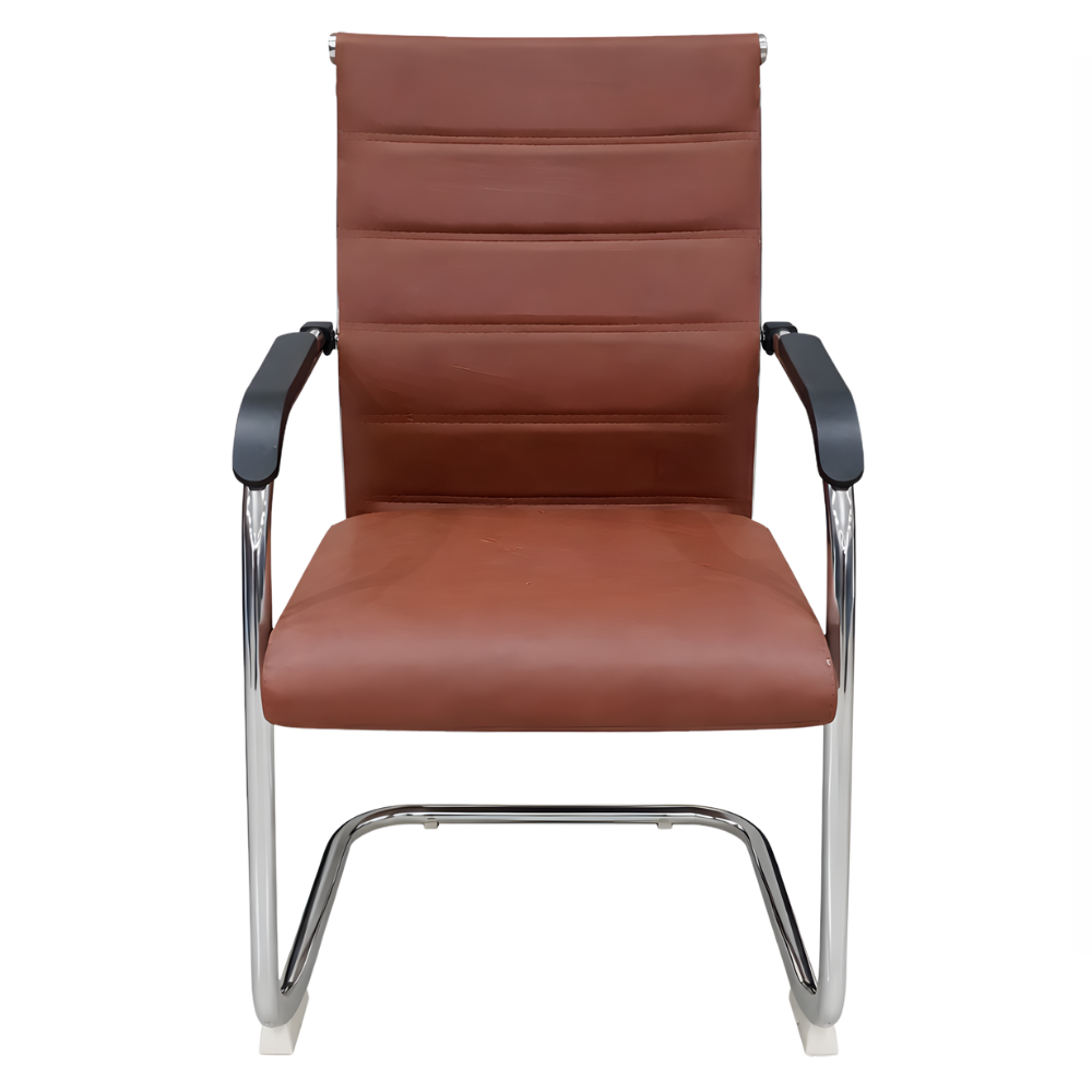 RSE PU Leather Office Visitor Chair – Padded Seat & Armrest, Chrome Frame, Ergonomic Design for Office, Conference & Reception Area