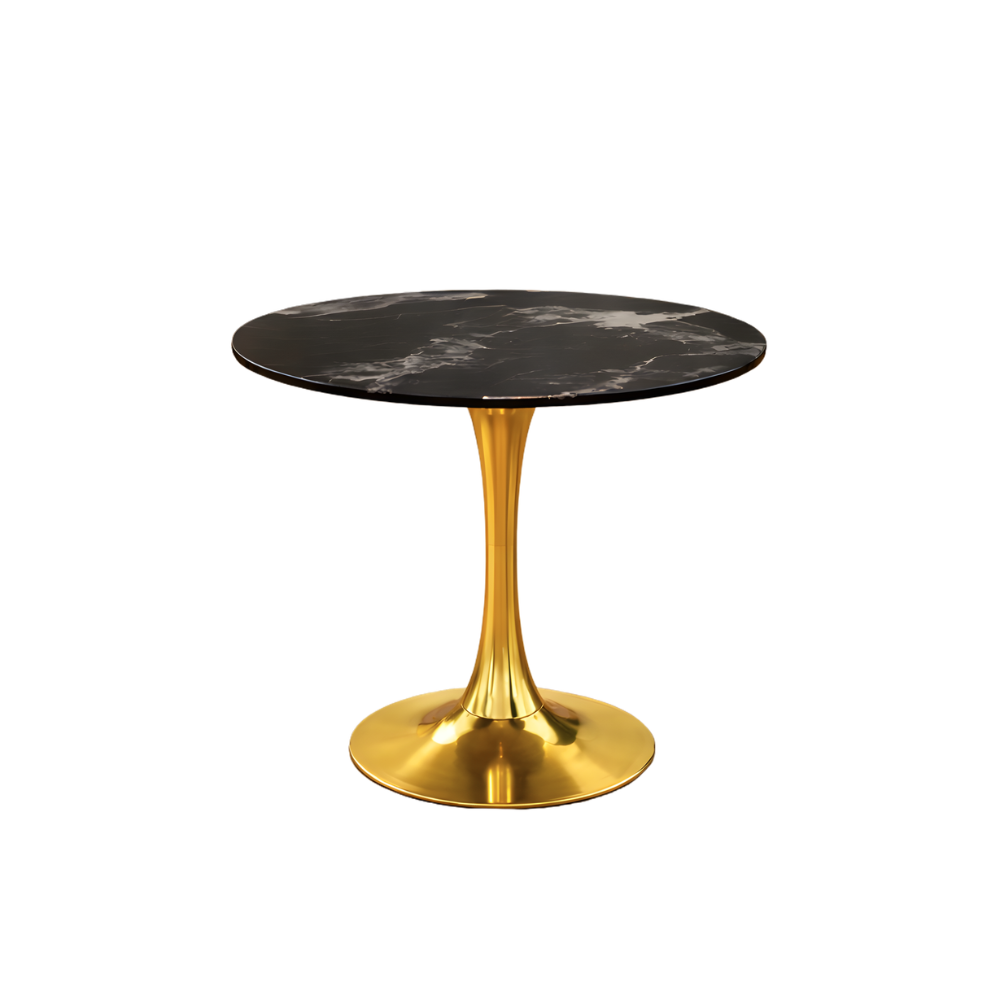 RSE T-18 Luxury Marble Coffee Table | Natural Marble Top | Gold Finish Pedestal Base | Premium Café, Lounge & Hotel Table