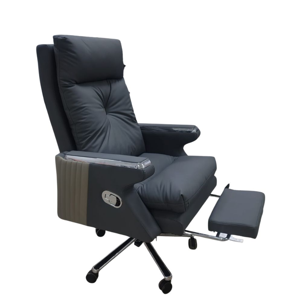 RSE 9062 Executive Recliner Office Chair with Footrest | Premium High Back Ergonomic Boss Chair | Comfortable Leatherette Office Chair for Home & Workplace