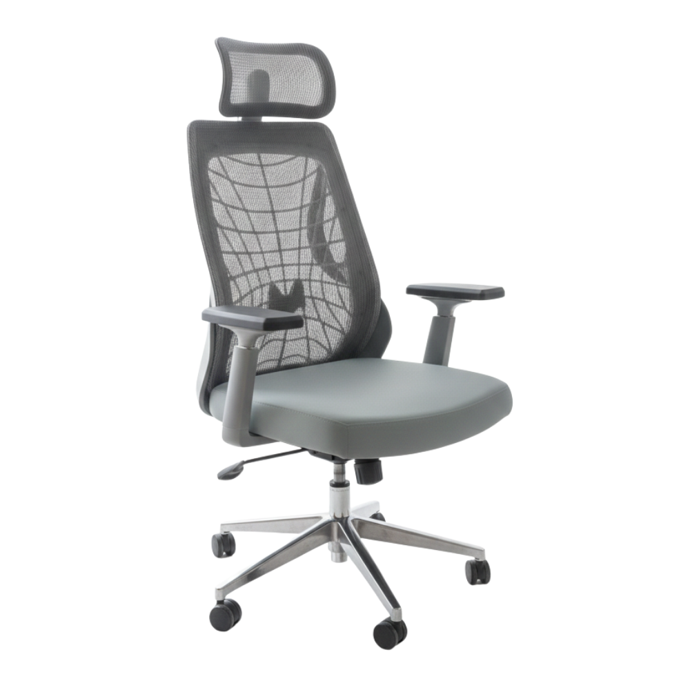 BEEDS Revolving Office Chair 8805 with High Back Mesh Design, Adjustable Headrest, Cushioned Seat & Smooth Swivel Wheels