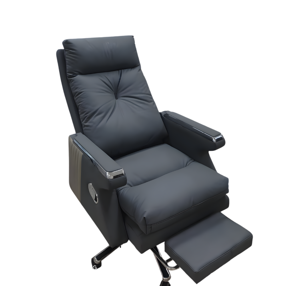 RSE 9062 Executive Recliner Office Chair with Footrest | Premium High Back Ergonomic Boss Chair | Comfortable Leatherette Office Chair for Home & Workplace